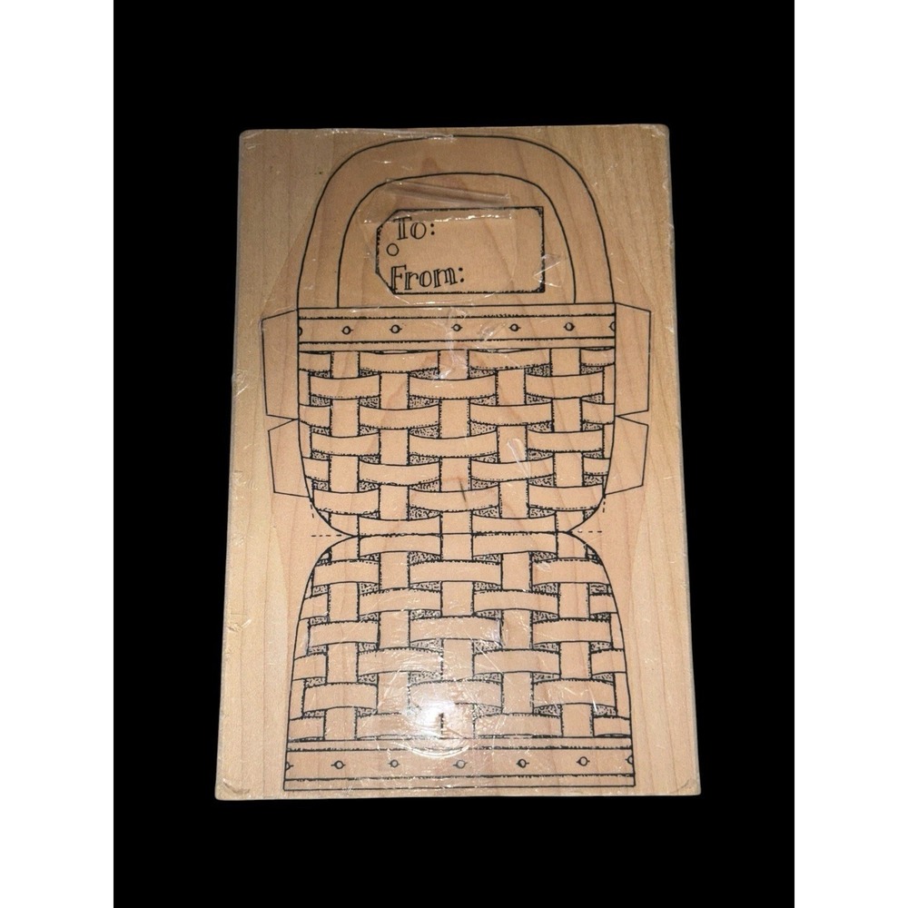 Vtg Ana's basket Rubber stamp Limited edition 2003 New #6500S Lg 7" X 4.5"